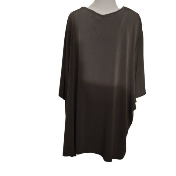 Maggie Barnes Women's Ruffled OLIVE GREEN Tunic Top 4X (30/32) Polyester/Spandex - Picture 3 of 8